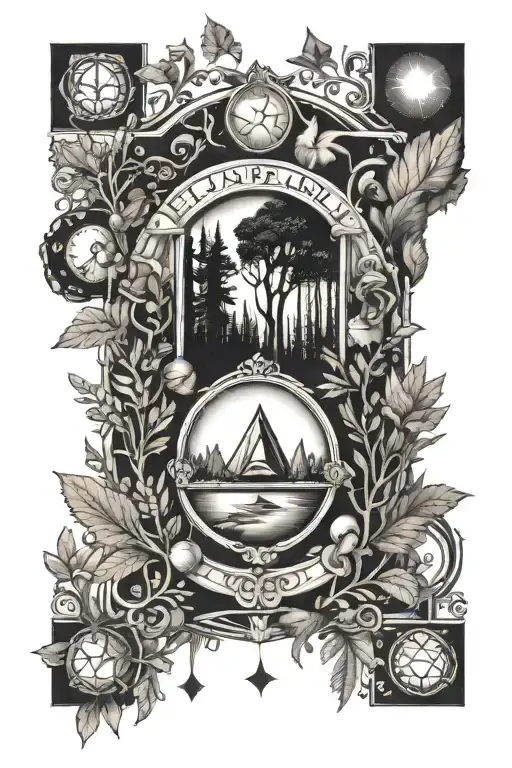 magic, psychic, tarot card, forest, teen friendship and first loves, nostalgia, adventure tattoo design idea