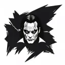 Tattoo on the forearm, Eric Draven, Brandon Lee, black and white, dark, hand drawn, outline tattoo design idea