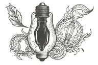 I am the light bulb tattoo design idea
