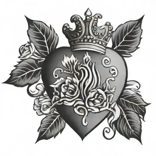 catholic sacred heart all black tattoo design idea
