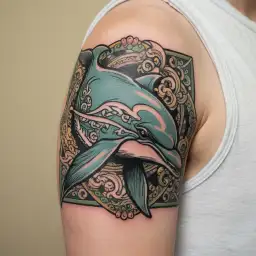 1971 with a dolphin  tattoo design idea
