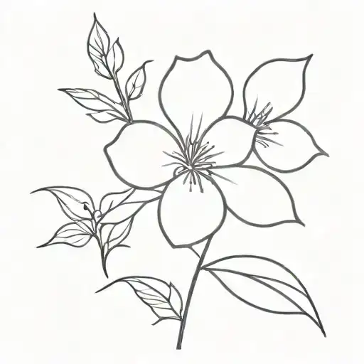 one line flower tattoo with inspirational word on the stem  tattoo design idea