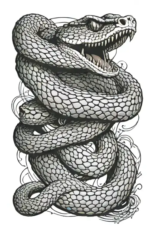 rattle snake tattoo design idea