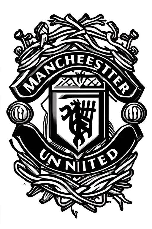 Manchester United logo intertwined tattoo design idea