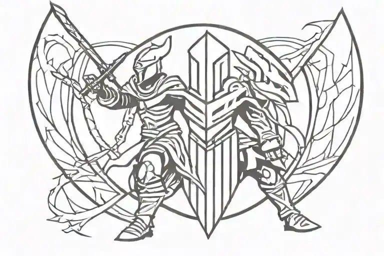 Warrior Protector tattoo design idea