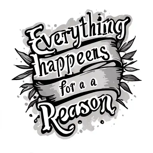 Everything happens for a reason tattoo design idea