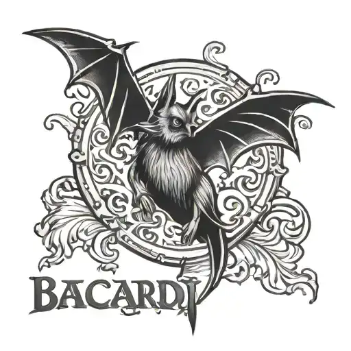 Bacardi bat logo gothic tattoo design idea