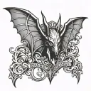 Bacardi bat logo gothic tattoo design idea