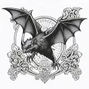 Bacardi bat logo gothic tattoo design idea