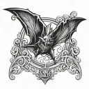 Bacardi bat logo gothic tattoo design idea