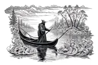 ferryman on the river styx tattoo design idea