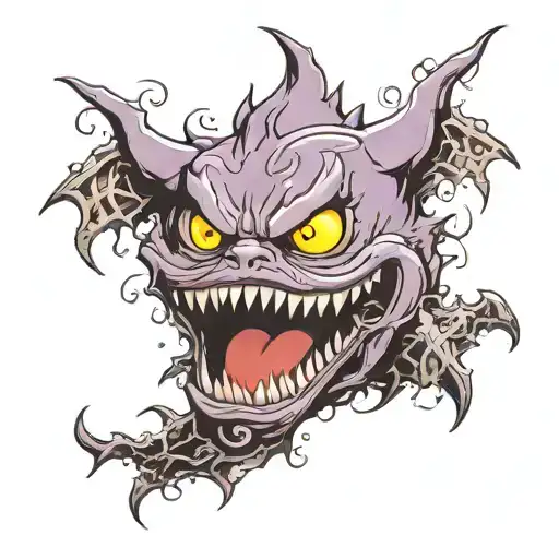 gengar tim burton style tattoo design idea