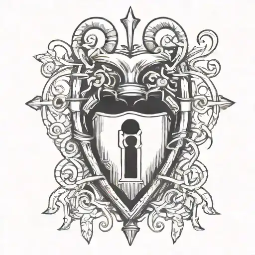 heart locked up tattoo design idea