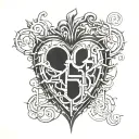heart locked up tattoo design idea