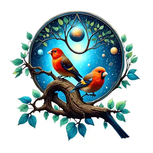 space tree of life finches dna double helix atheist  tattoo design idea