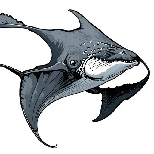 Manta ray whale tattoo design idea