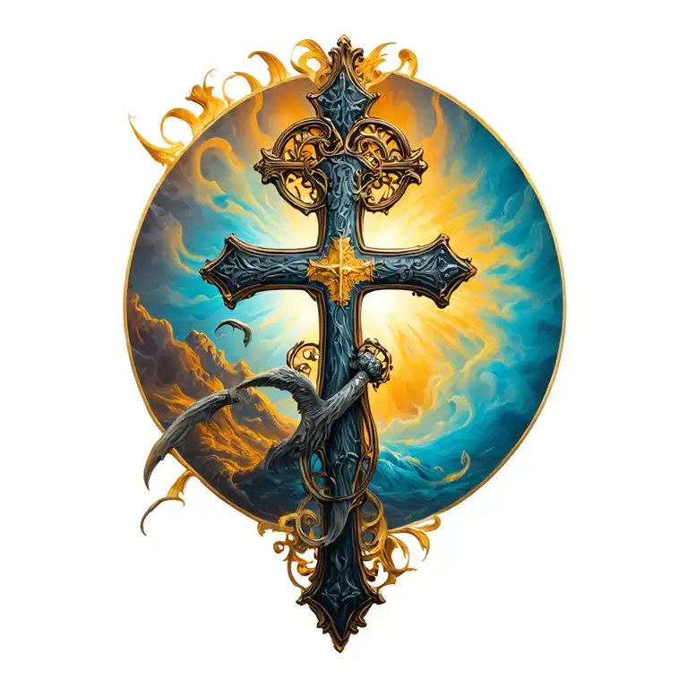 st Andrew's cross with sascemblem tattoo design idea