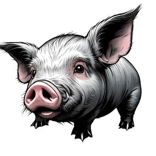 pig japanese tattoo design idea