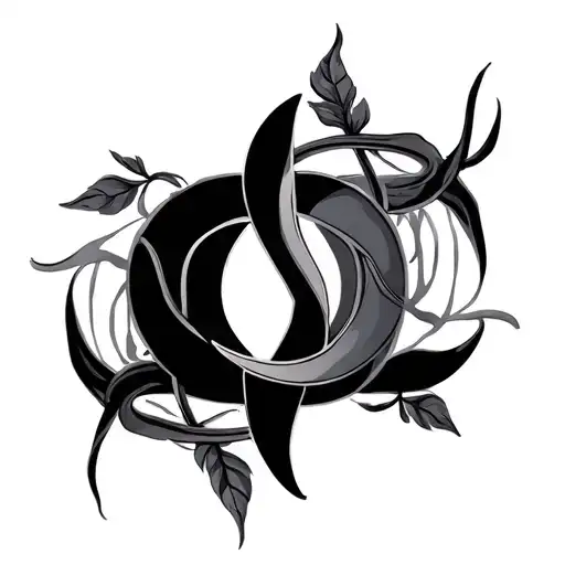 libra and Aquarius symbol intertwined tattoo design idea