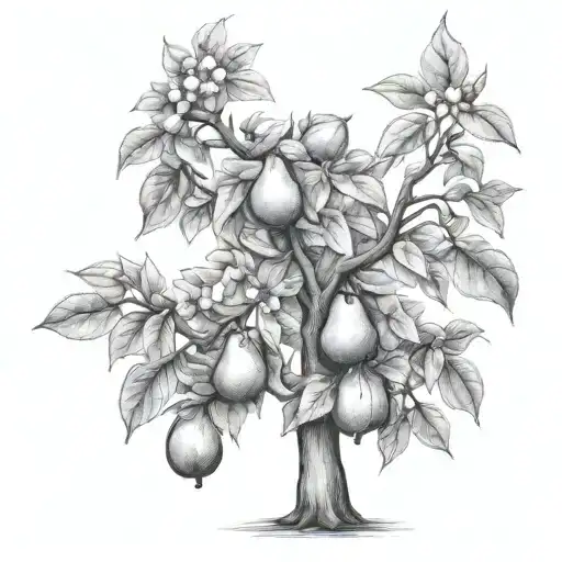 Pear Tree tattoo design idea