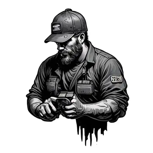 mechanic logger tattoo design idea