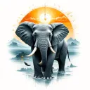 lost time, hope, elephant surrounded tattoo design idea