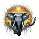 lost time, hope, elephant surrounded tattoo design idea