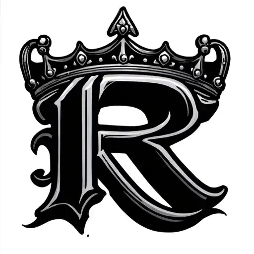 words loyalty before royalty with a crown slanted above the R in royalty in old english script tattoo design idea