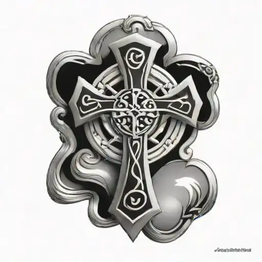 anderson Irish Celtic cross tattoo design idea