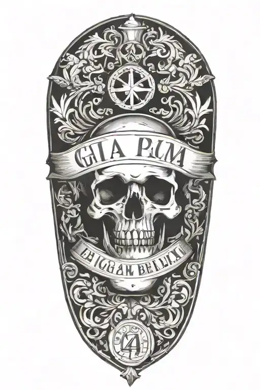 roman numerals 04 01 2024 with Latin quote se vis pacem para bellum with name GIA tattoo design idea