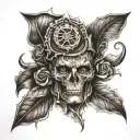 tooled leather half sleeve tattoo design idea