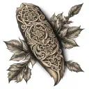 tooled leather half sleeve tattoo design idea