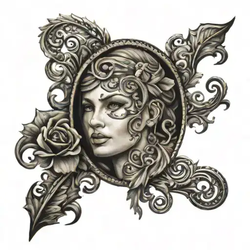 tooled leather half sleeve tattoo design idea
