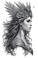 freya goddess tattoo design idea
