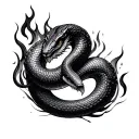 Fire Snake tattoo design idea