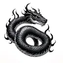 Fire Snake tattoo design idea