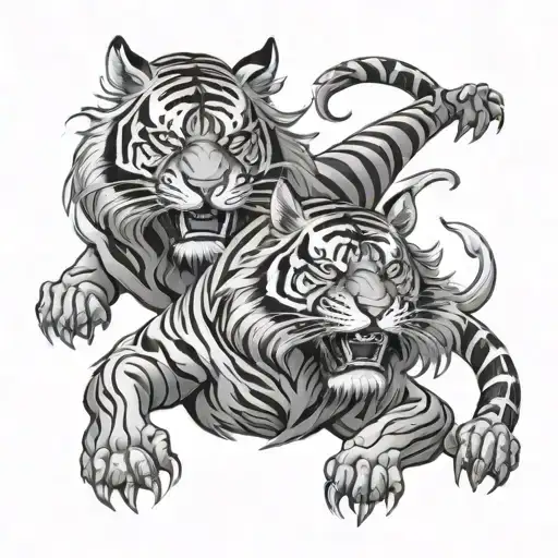 tiger and dragon tattoo design idea