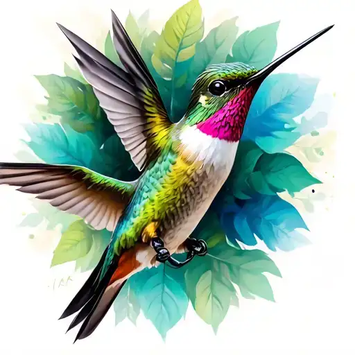 hummingbird tattoo design idea
