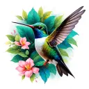 hummingbird tattoo design idea