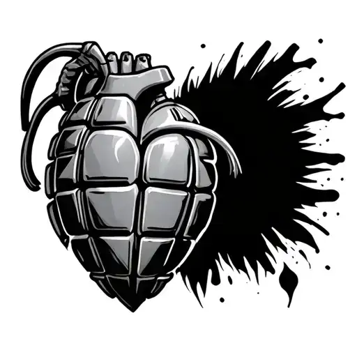 Grenade Heart tattoo design idea