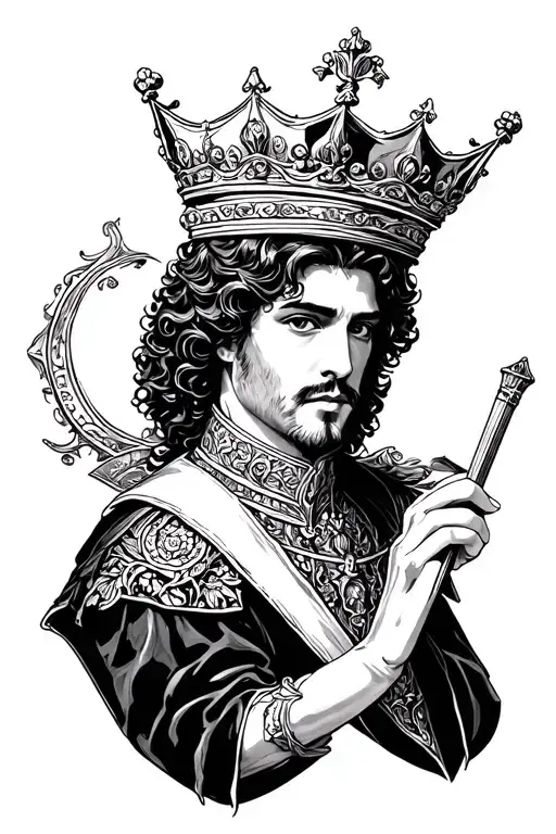 crown prince writing tattoo design idea