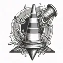 traffic cone tattoo design idea