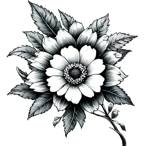 February And July Birth Flower tattoo design idea
