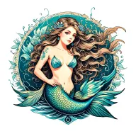 mermaid tattoo design idea