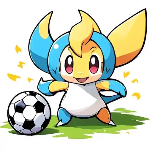 mudkip playing with a soccer ball tattoo design idea