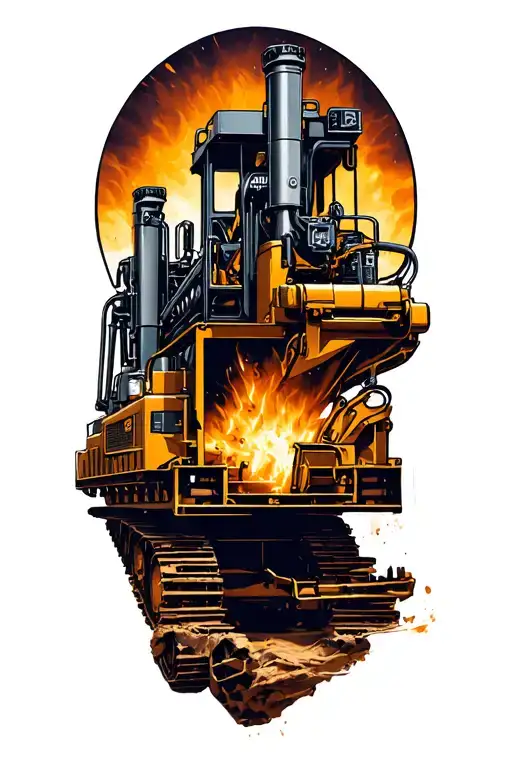 mining machines inspierd tatto design tattoo design idea