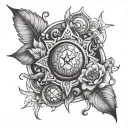 Magic Resistance earthy elements tattoo design idea