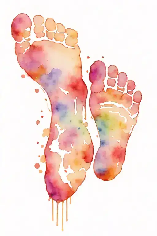 Artwork To Honor The Loss Of My Daughter To Trisomy-13 Using Her Footprints In The Design  tattoo design idea