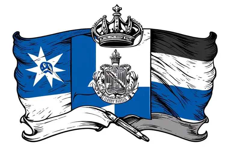 Barahona with the b has the El Salvador flag in the b and a crown with 5 points tilted on the b tattoo design idea