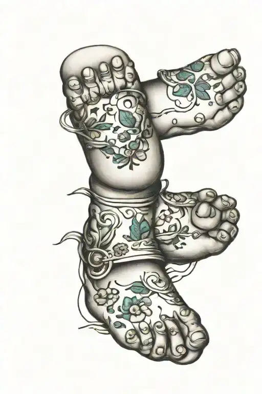newborn baby feet than live tattoo design idea
